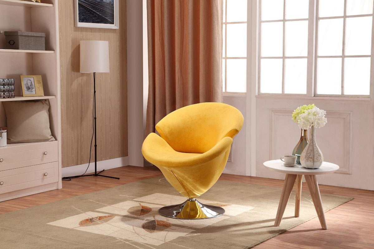 Niani Swivel Accent Chair - Yellow