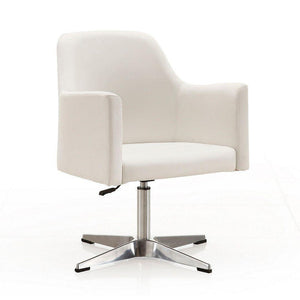 Aksu Adjustable Height Swivel Accent Chair - White