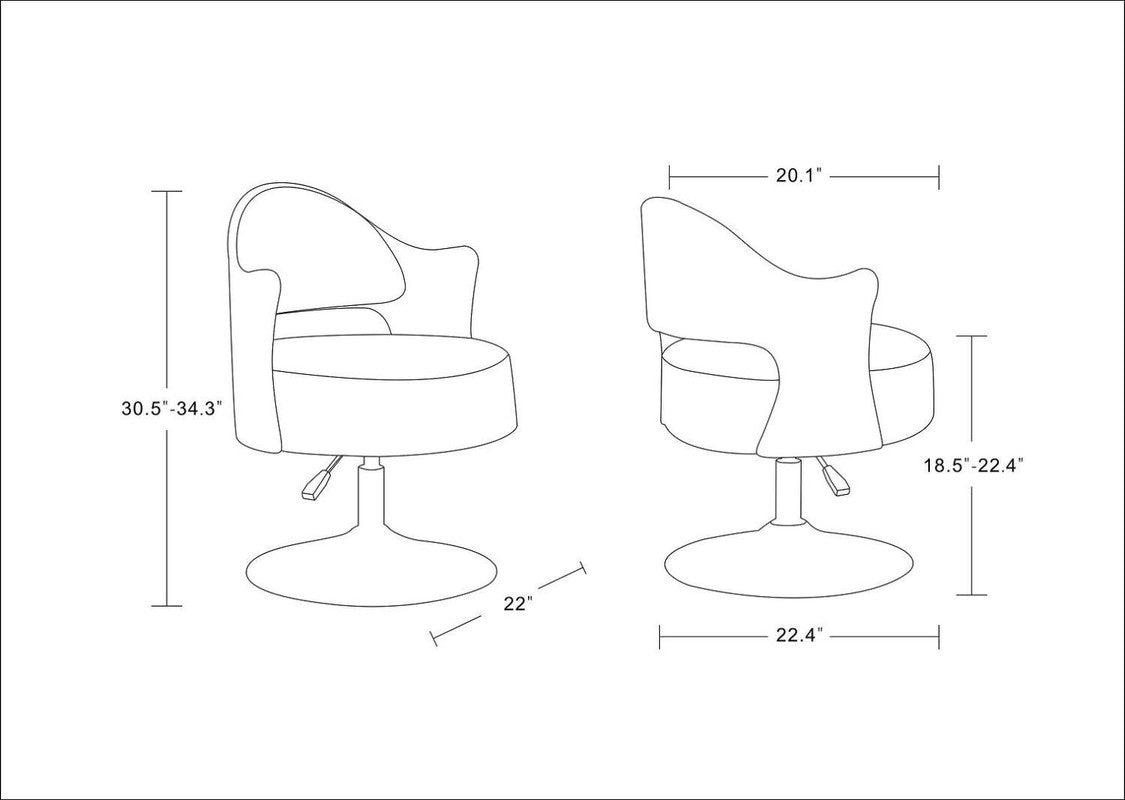 Patna Adjustable Height Swivel Accent Chair - White