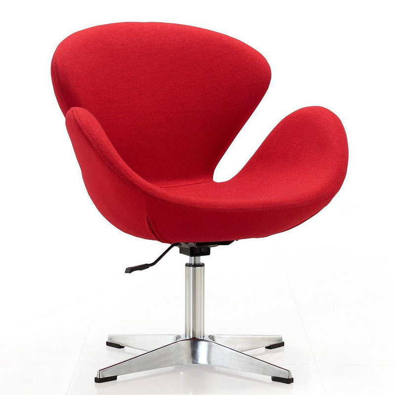 Nagqu Adjustable Height Swivel Accent Chair - Red