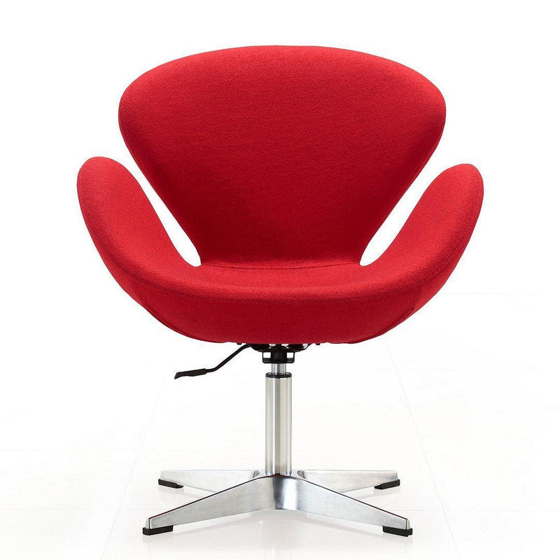 Nagqu Adjustable Height Swivel Accent Chair - Red