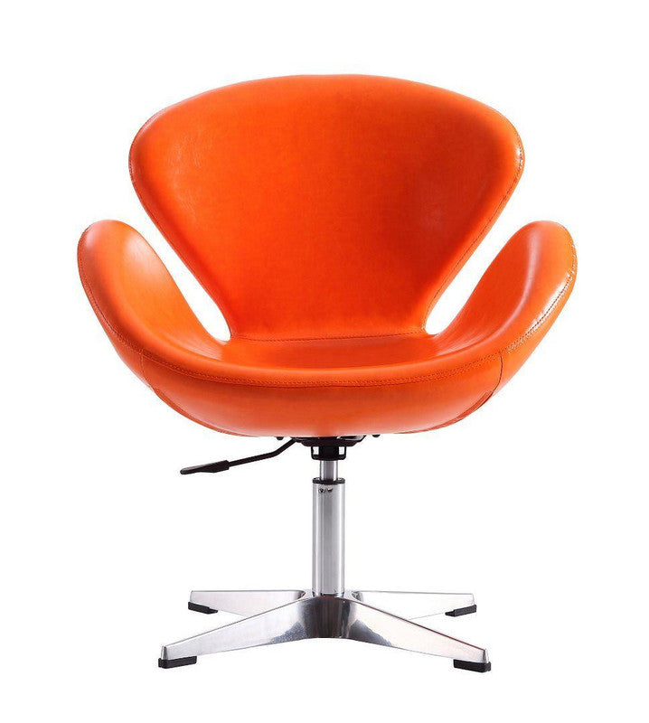 Nagqu Adjustable Height Swivel Accent Chair - Tangerine