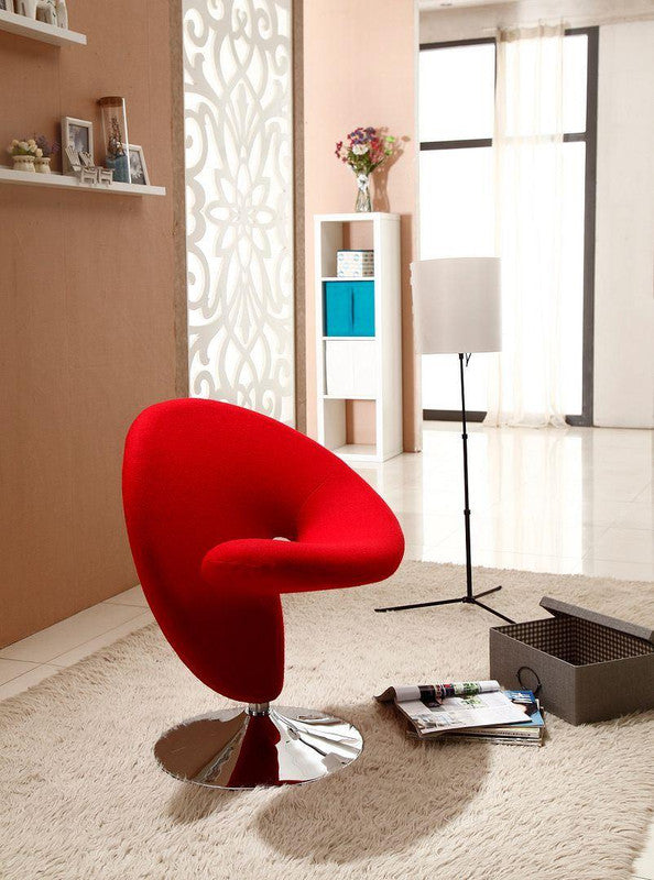 Patras Swivel Accent Chair - Red