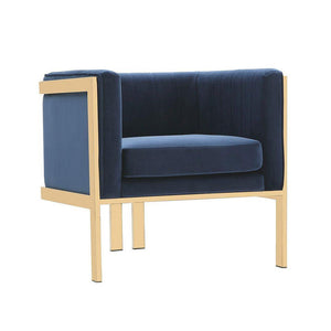 Lahti Velvet Accent Armchair - Royal Blue