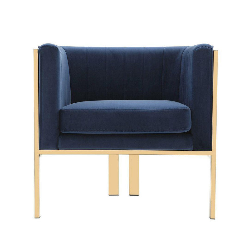 Lahti Velvet Accent Armchair - Royal Blue