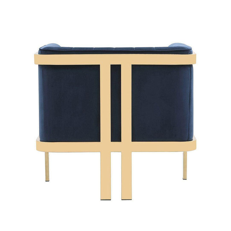 Lahti Velvet Accent Armchair - Royal Blue