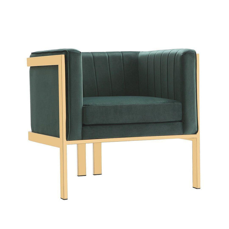 Lahti Velvet Accent Armchair - Forest Green