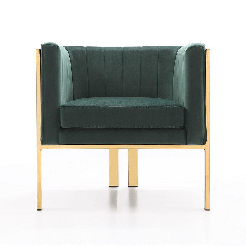 Lahti Velvet Accent Armchair - Forest Green