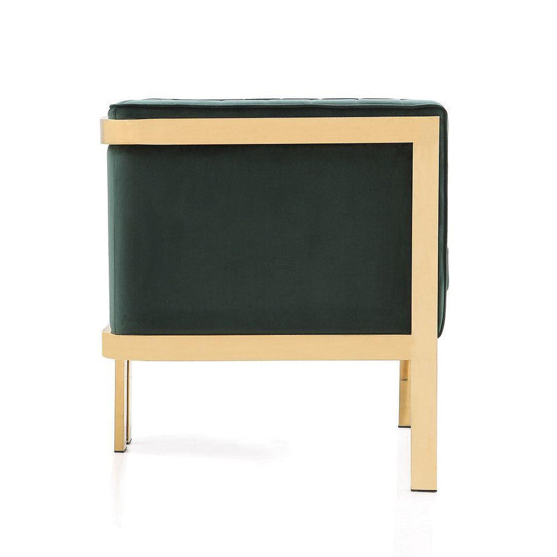 Lahti Velvet Accent Armchair - Forest Green