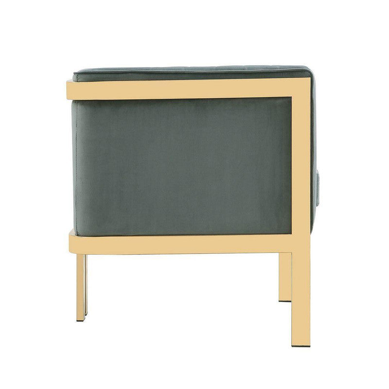 Lahti Velvet Accent Armchair - Warm Grey