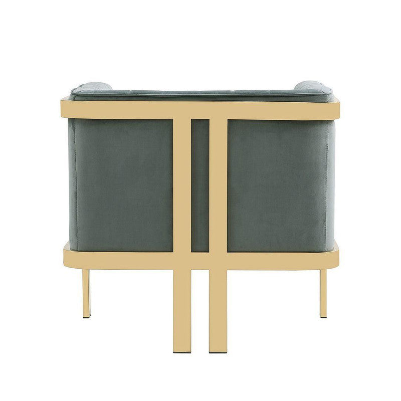 Lahti Velvet Accent Armchair - Warm Grey
