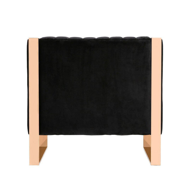 Adulis Velvet Accent Chair - Black