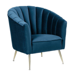 Misripara Velvet Accent Chair - Blue