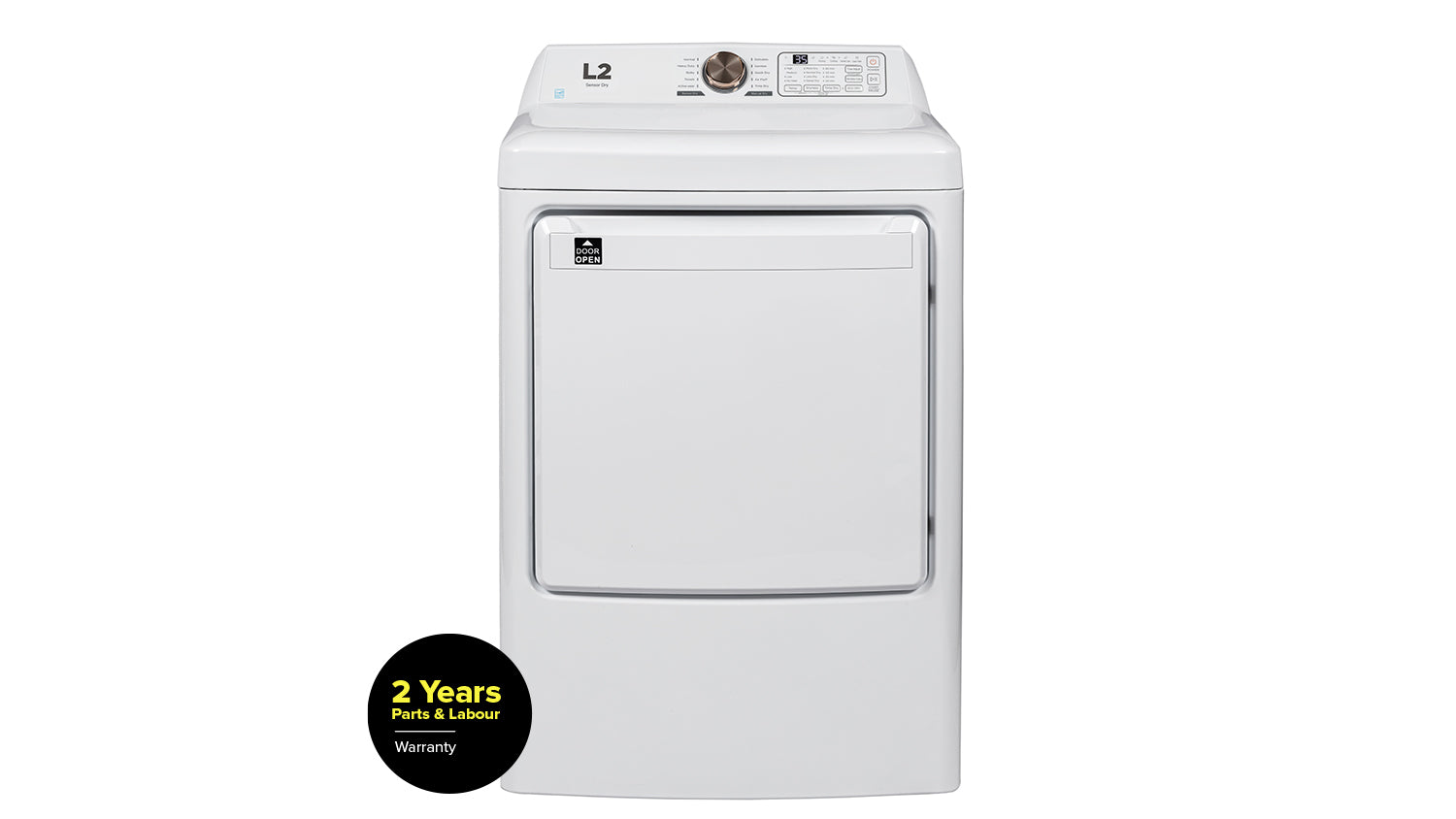 L2 White Electric Dryer (7.5 Cu. Ft) - LE52N1BWWC--