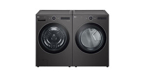 LG Black Steel Front Load Washer with AI DD™ 2.0 and LCD Knob (5.8 cu. ft) & Ultra Large Capacity Smart Front Load Dryer with Built-In Intelligence & TurboSteam® (7.4 cu. ft) - WM6700HBA/DLEX6700B