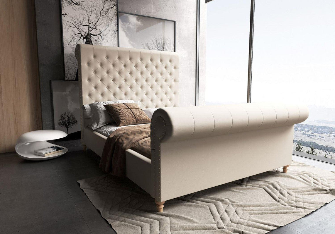 Tongeren Queen Bed - Cream