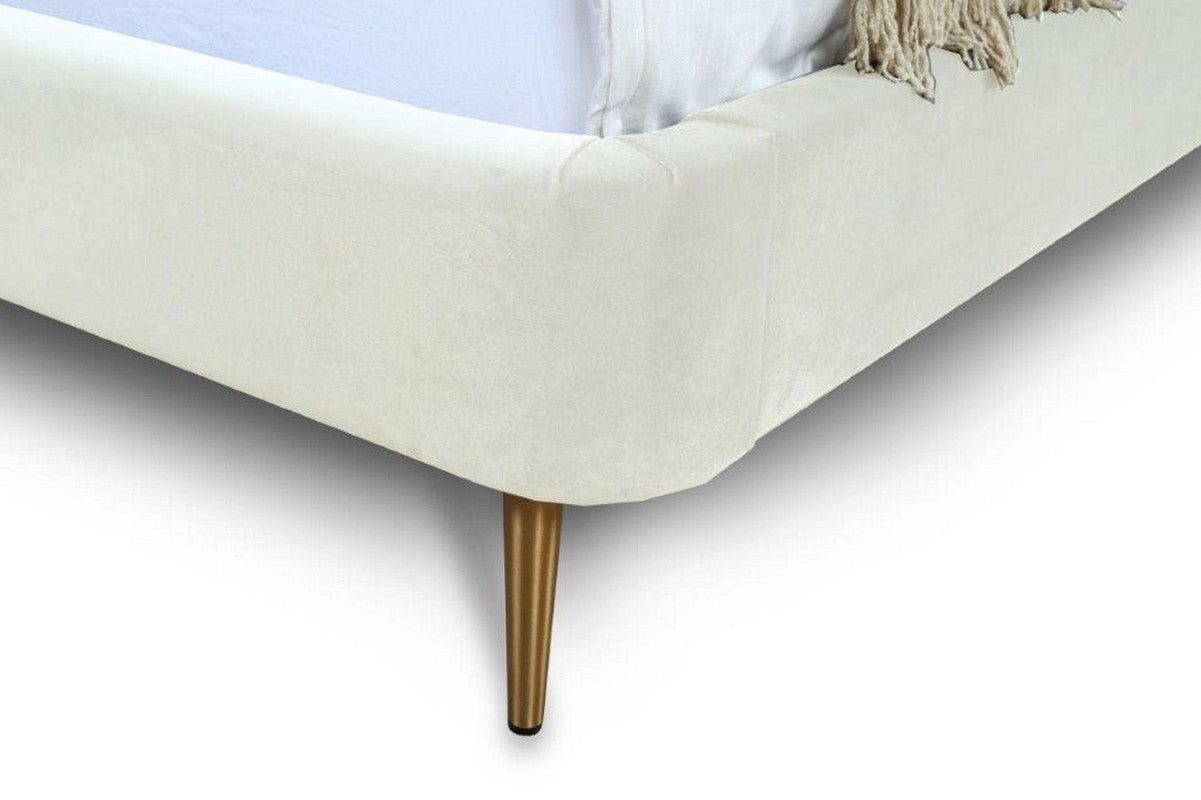 Stege Velvet Full Bed - Cream