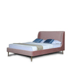 Stege Velvet Full Bed - Blush