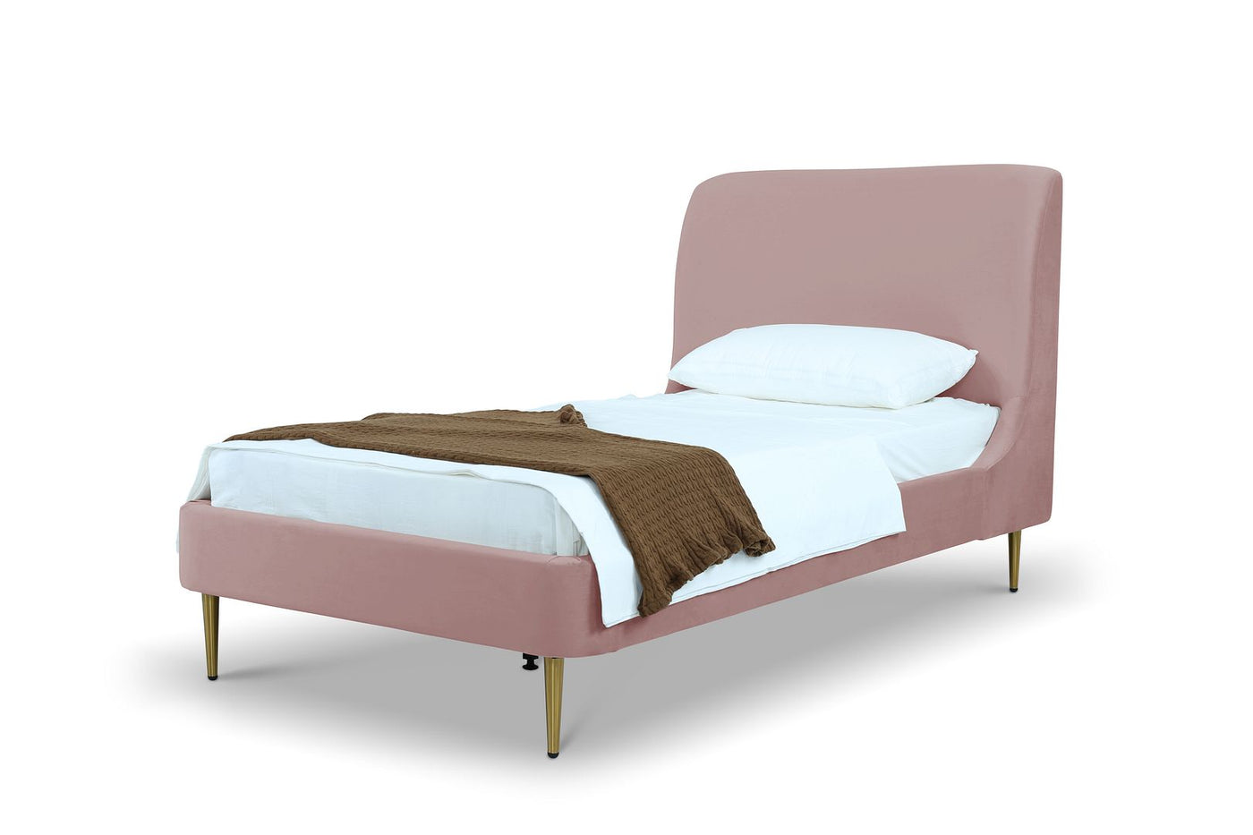 Stege Twin Bed - Blush with Gold Legs