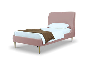 Stege Twin Bed - Blush with Gold Legs