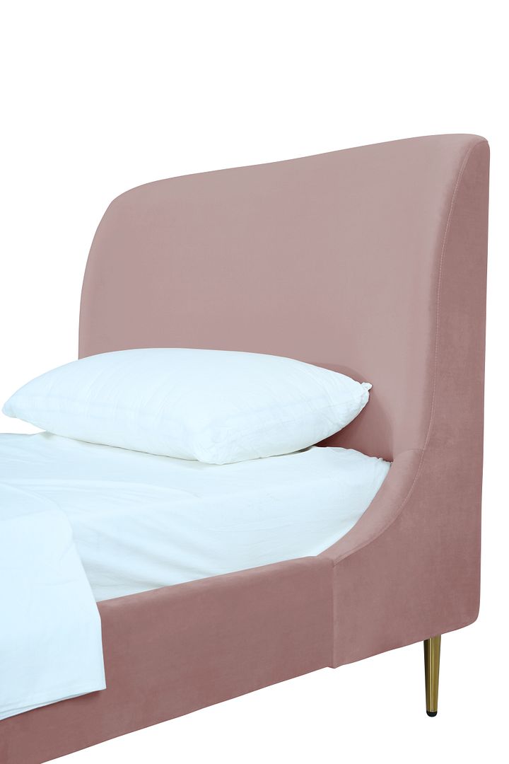 Stege Twin Bed - Blush with Gold Legs