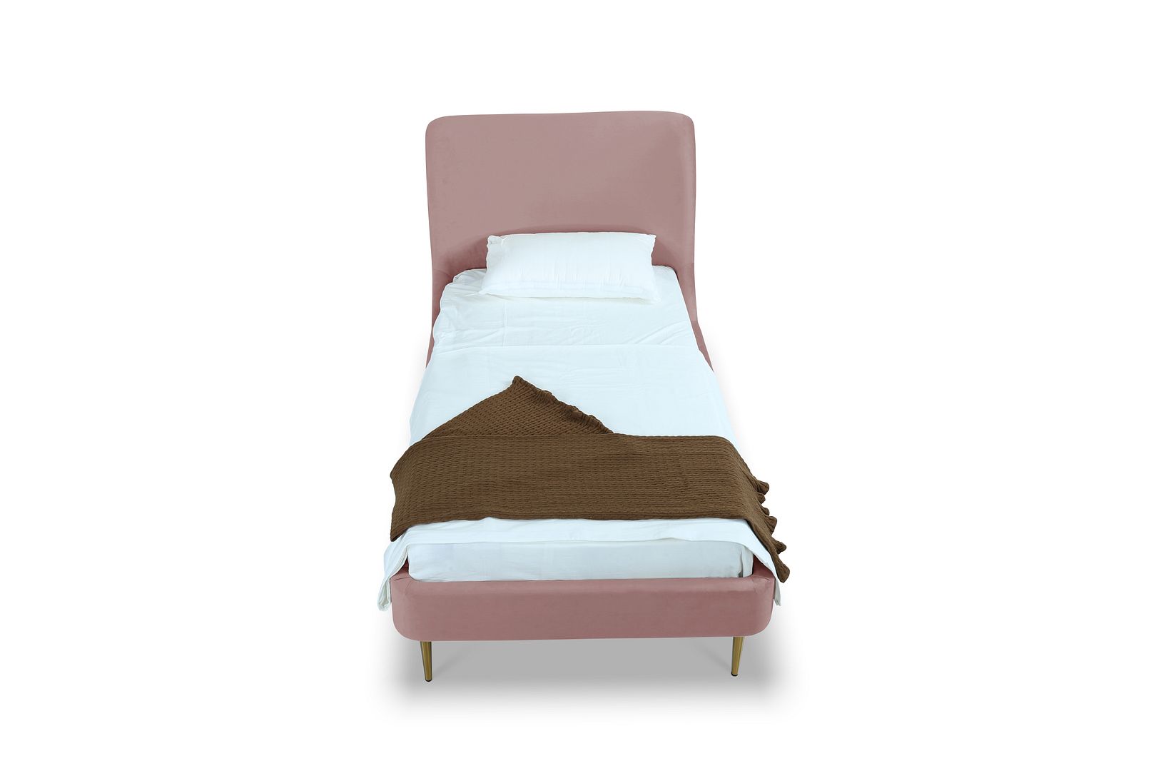 Stege Twin Bed - Blush with Gold Legs