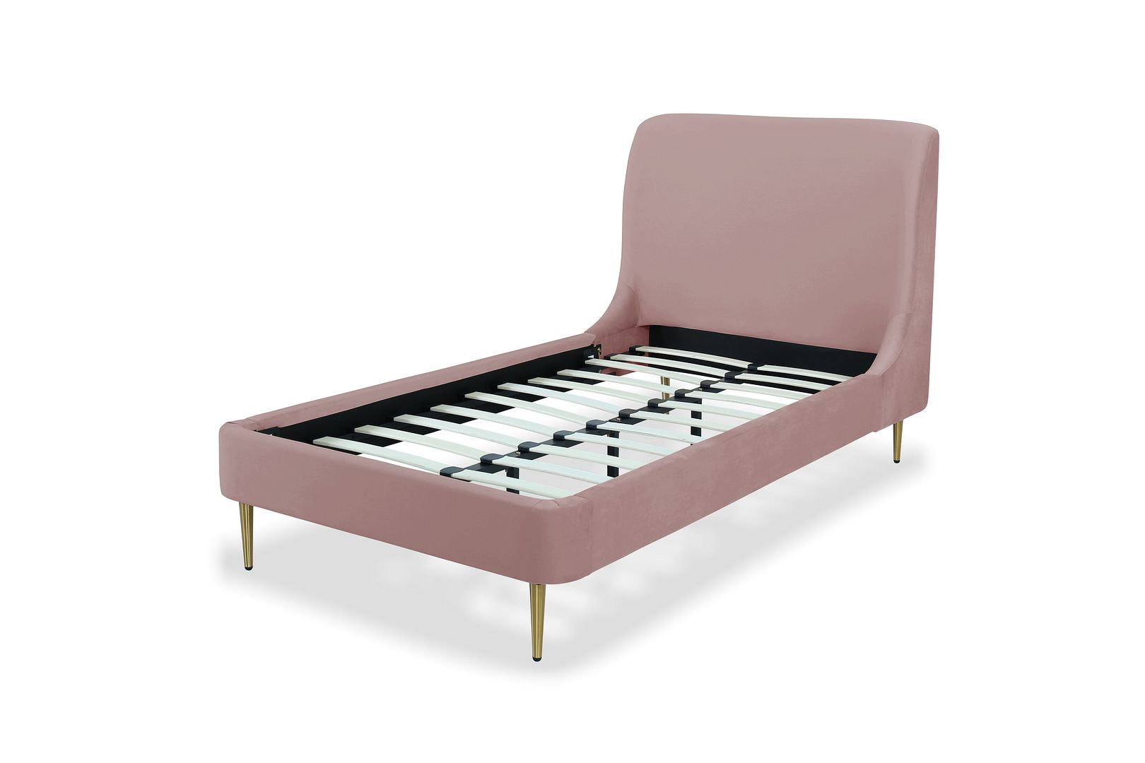 Stege Twin Bed - Blush with Gold Legs
