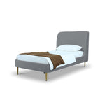 Stege Twin Bed - Grey with Gold Legs