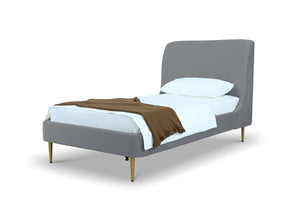 Stege Twin Bed - Grey with Gold Legs