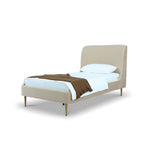 Stege Twin Bed - Taupe with Gold Legs