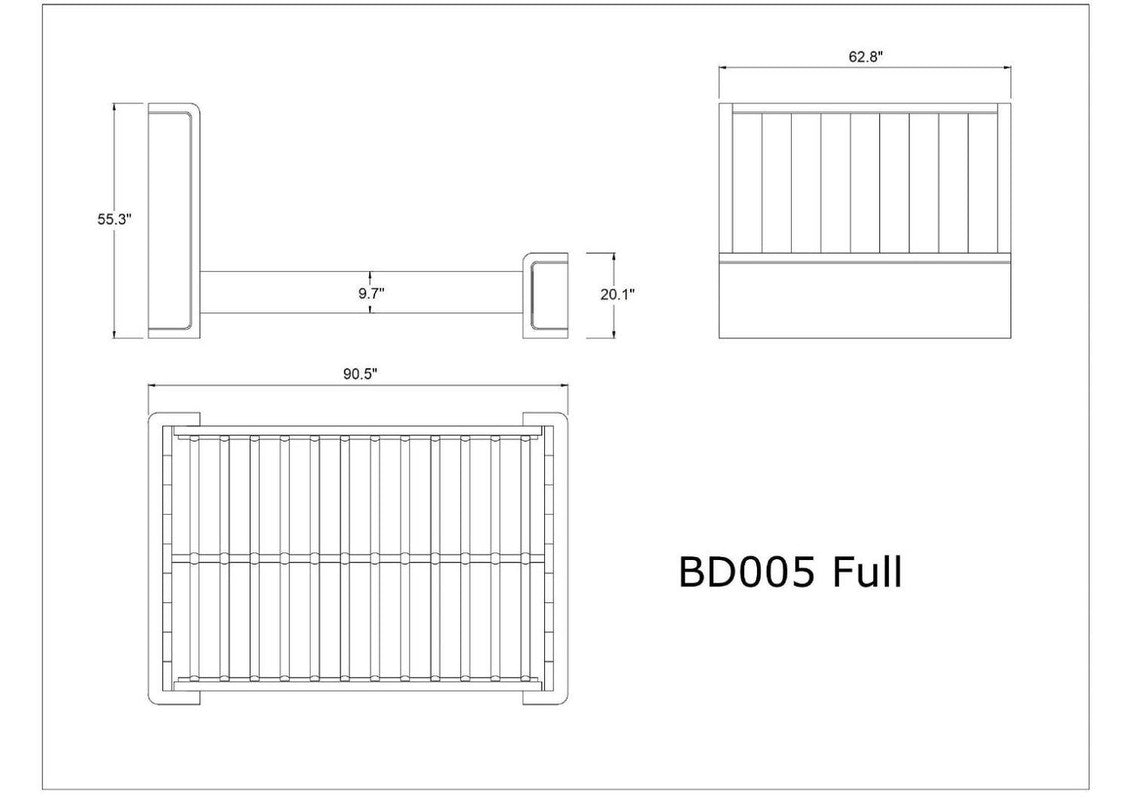 Belleme Full Bed - Graphite