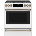 Café™ Matte White 30'' Slide-In Front Control Dual-Fuel Convection Range with Air Fry and Warming Drawer (5.7 Cu.Ft) - CC2S900P4MW2