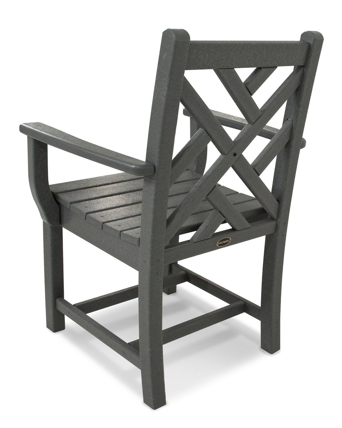 POLYWOOD® Chippendale Dining Arm Chair - Slate Grey