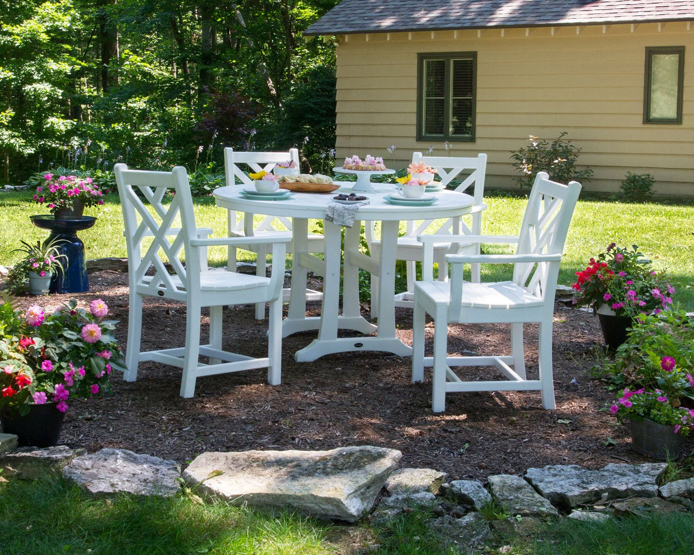 POLYWOOD® Chippendale Dining Arm Chair - White