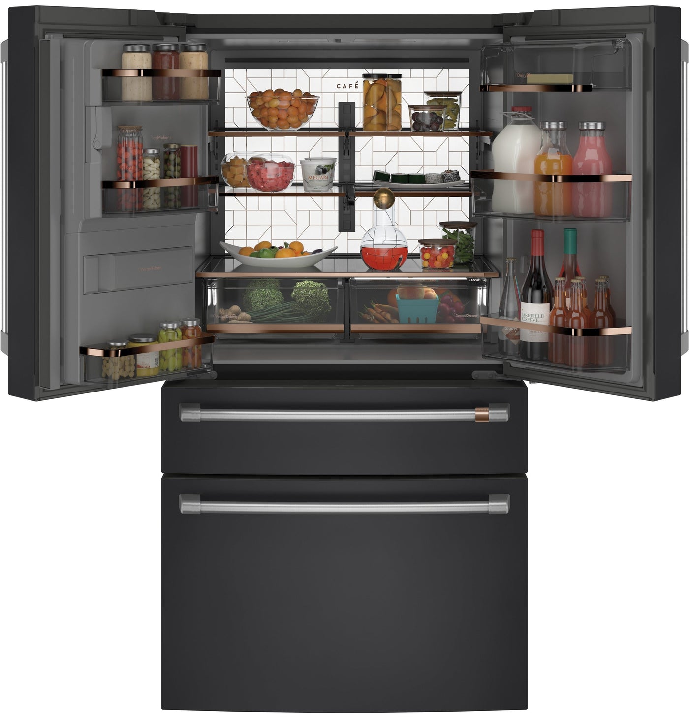 Café Matte Black 36" 4-Door French-Door Refrigerator (27.8 Cu. Ft.) - CVE28DP3ND1
