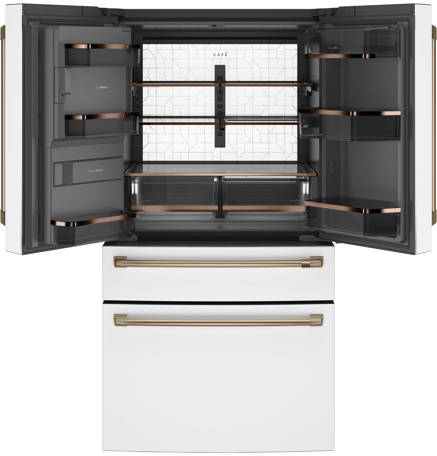 Café Matte White 36" 4-Door French-Door Refrigerator (27.8 Cu. Ft.) - CVE28DP4NW2