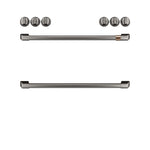 Café™ Brushed Black Front Control Gas Knobs and Handles Set - CXFCGHKPMBT