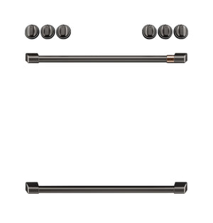 Café™ Brushed Black Front Control Induction Knobs and Handles Set - CXFCHHKPMBT