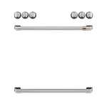 Café™ Brushed Stainless Front Control Induction Knobs and Handles Set - CXFCHHKPMSS