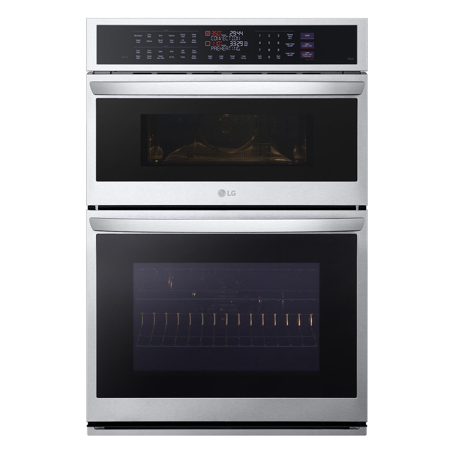 LG Smudge Resistant Stainless Steel Smart Combination Wall Oven with True Convection, InstaView®, Air Fry, Steam Sous Vide (6.4 Cu. Ft) - WCEP6427F