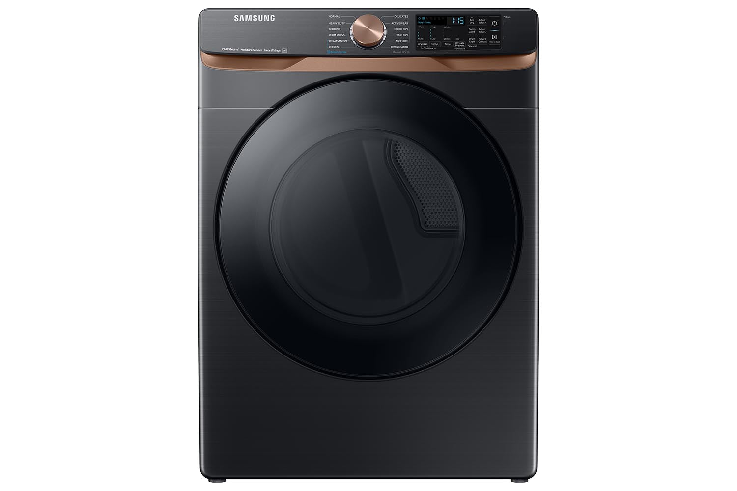 Samsung Black Stainless Steel Front Load Dryer with Steam Sanitize (7.5cu.ft.) - DVE50BG8300VAC