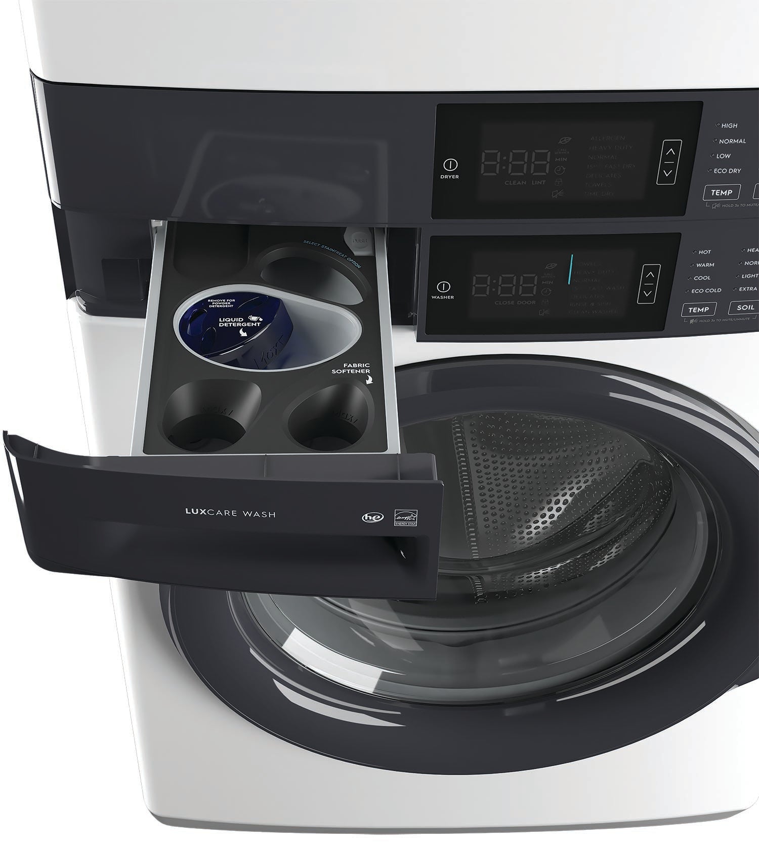 Electrolux White LuxCare Laundry Tower with Washer (5.1 cu. ft.) and Electric Dryer (8 cu. ft.) - ELTE730CAW