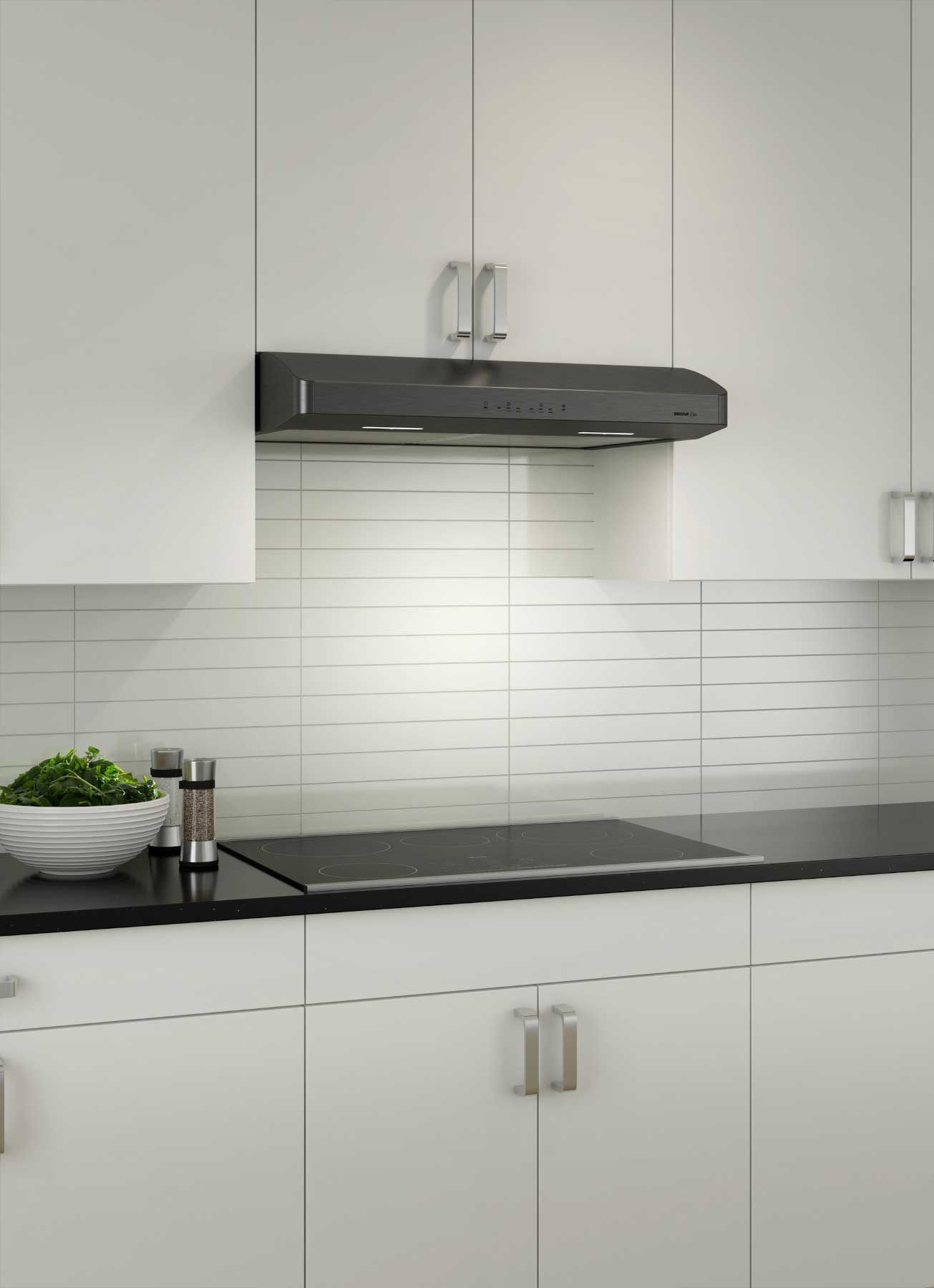 Broan Black Stainless Steel 36" 650 Max CFM Under-the-Cabinet Range Hood - ERLE136BLS