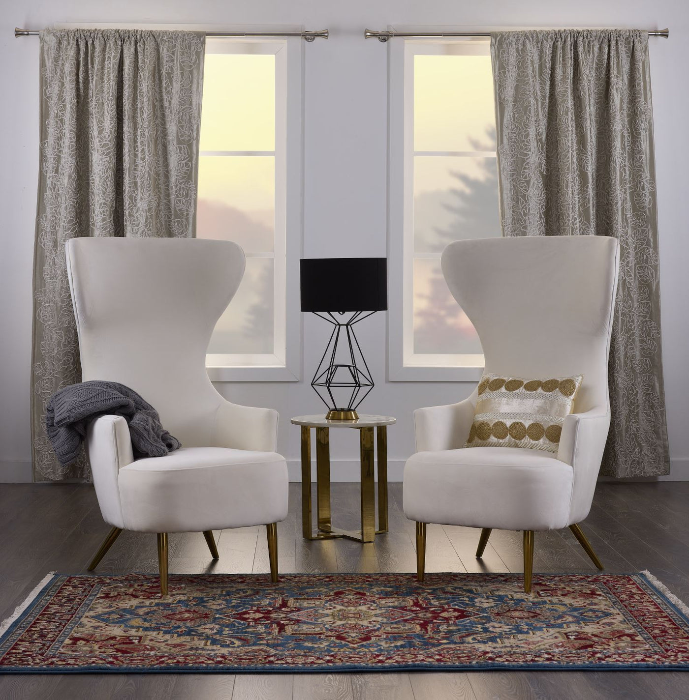 Nezahual End Table - Stone/Gold