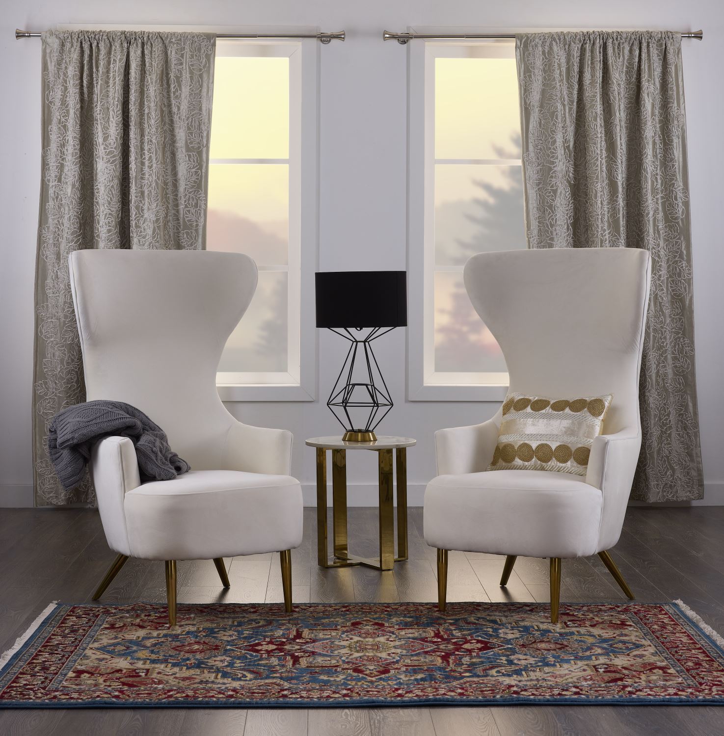 Nezahual End Table - Stone/Gold