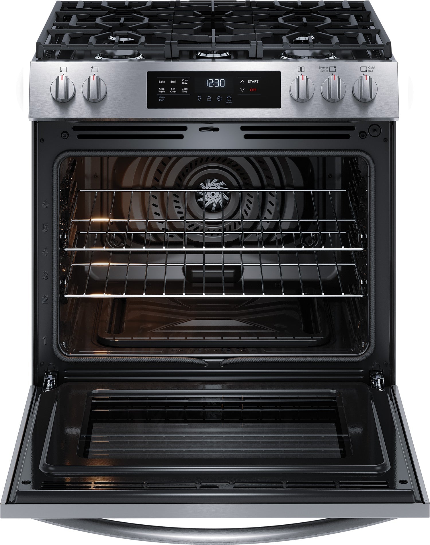 Frigidaire Stainless Steel 30'' Front Control Gas Range (5.1 Cu. Ft) - FCFG3083AS
