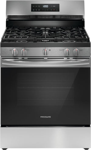 Frigidaire Stainless Steel 30" Gas Range with Quick Boil and Even Baking Technology (5.1 Cu. Ft) - FCRG3062AS