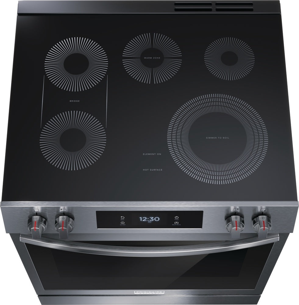 Frigidaire Gallery Smudge-Proof® Black Stainless Steel 30" Electric Range with Front Control (6.2 Cu. Ft.) - GCFE306CBD