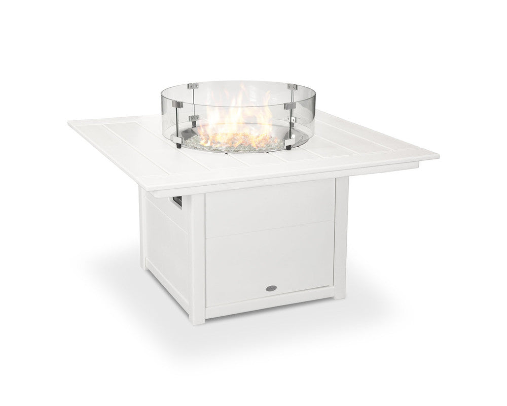 POLYWOOD® Square 42" Fire Pit Table - White