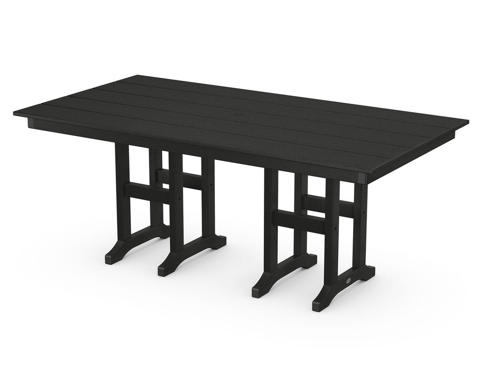 POLYWOOD® Farmhouse 37" x 72" Dining Table - Black